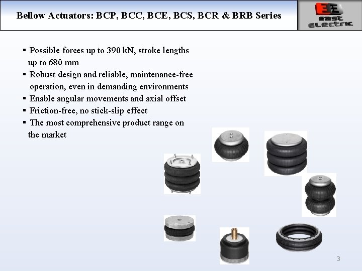Bellow Actuators: BCP, BCC, BCE, BCS, BCR & BRB Series § Possible forces up