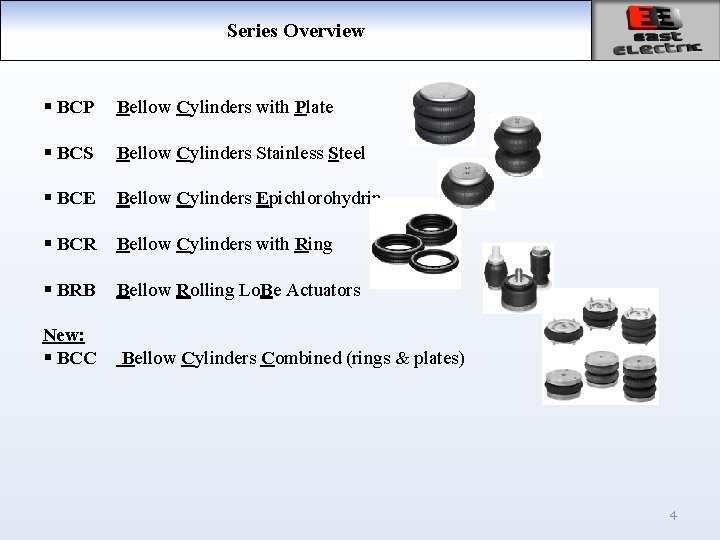 Series Overview § BCP Bellow Cylinders with Plate § BCS Bellow Cylinders Stainless Steel