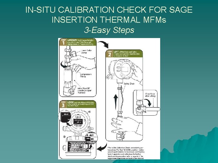 IN-SITU CALIBRATION CHECK FOR SAGE INSERTION THERMAL MFMs 3 -Easy Steps 