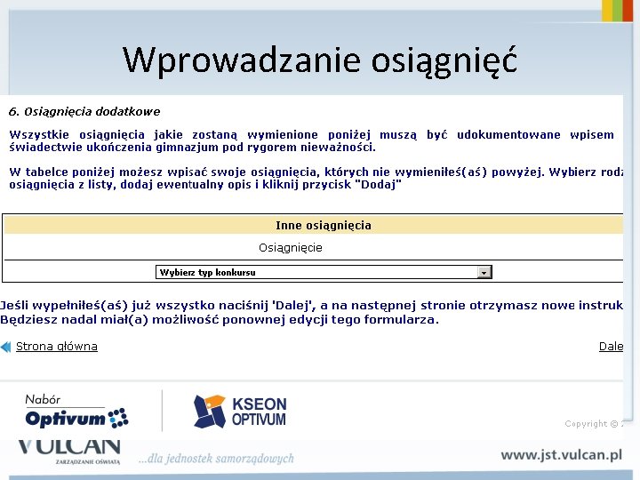 Wprowadzanie osiągnięć 