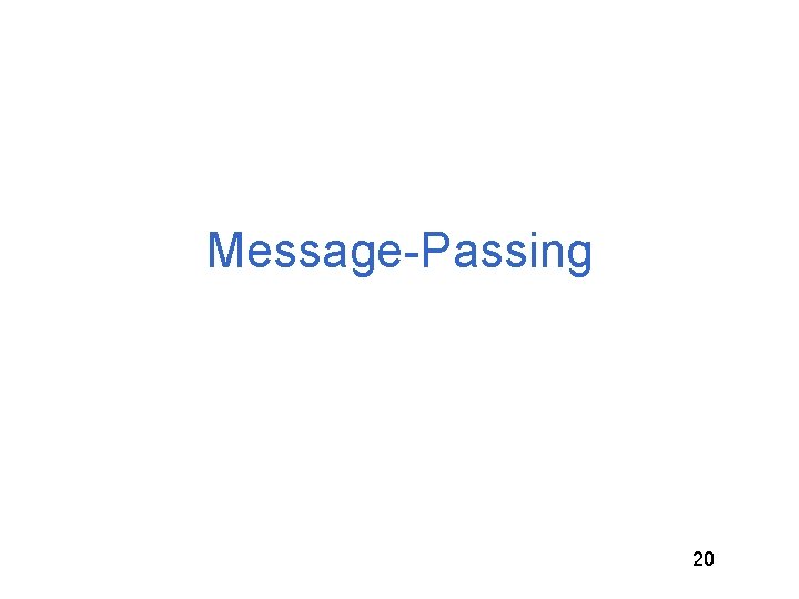 Message-Passing 20 