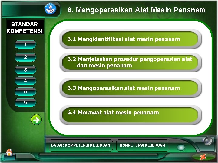 6. Mengoperasikan Alat Mesin Penanam STANDAR KOMPETENSI 1 2 3 6. 1 Mengidentifikasi alat