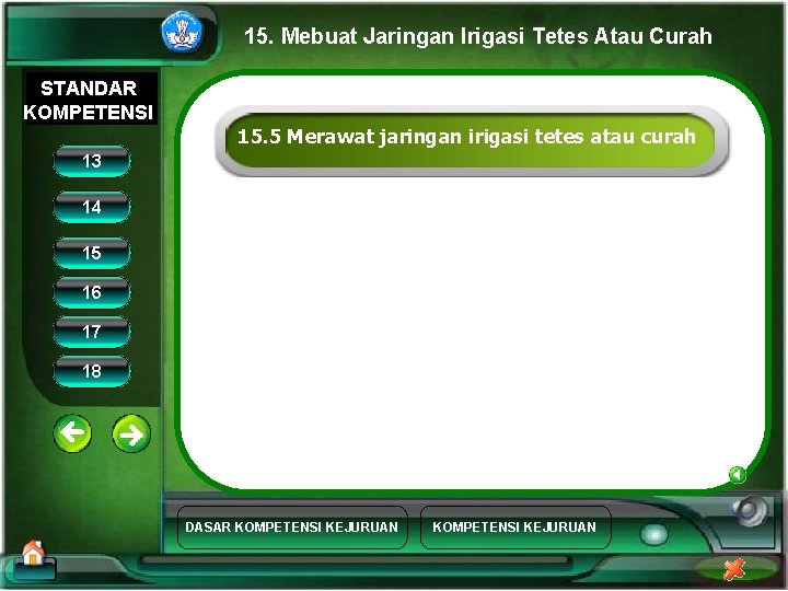 15. Mebuat Jaringan Irigasi Tetes Atau Curah STANDAR KOMPETENSI 15. 5 Merawat jaringan irigasi