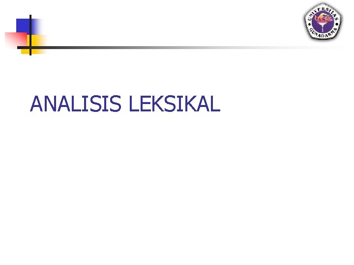 ANALISIS LEKSIKAL 