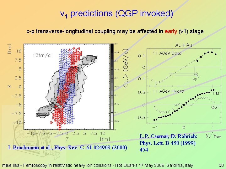 v 1 predictions (QGP invoked) x-p transverse-longitudinal coupling may be affected in early (v
