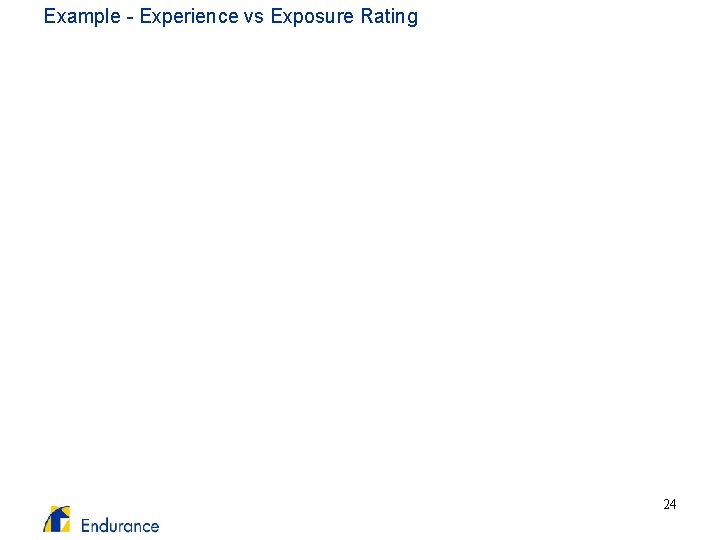 Example - Experience vs Exposure Rating 24 