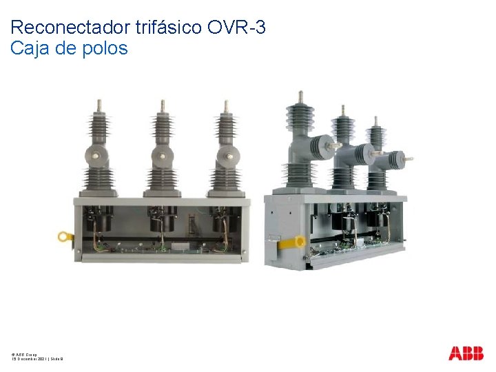 Reconectador trifásico OVR-3 Caja de polos © ABB Group 15 December 2021 | Slide