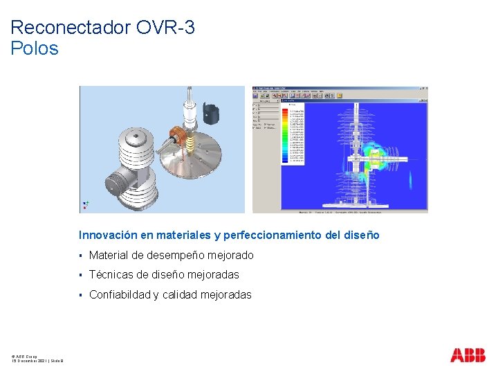 Reconectador OVR-3 Polos Innovación en materiales y perfeccionamiento del diseño © ABB Group 15