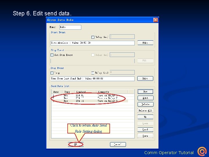 Step 6. Edit send data. Click to add other data Click to open Data