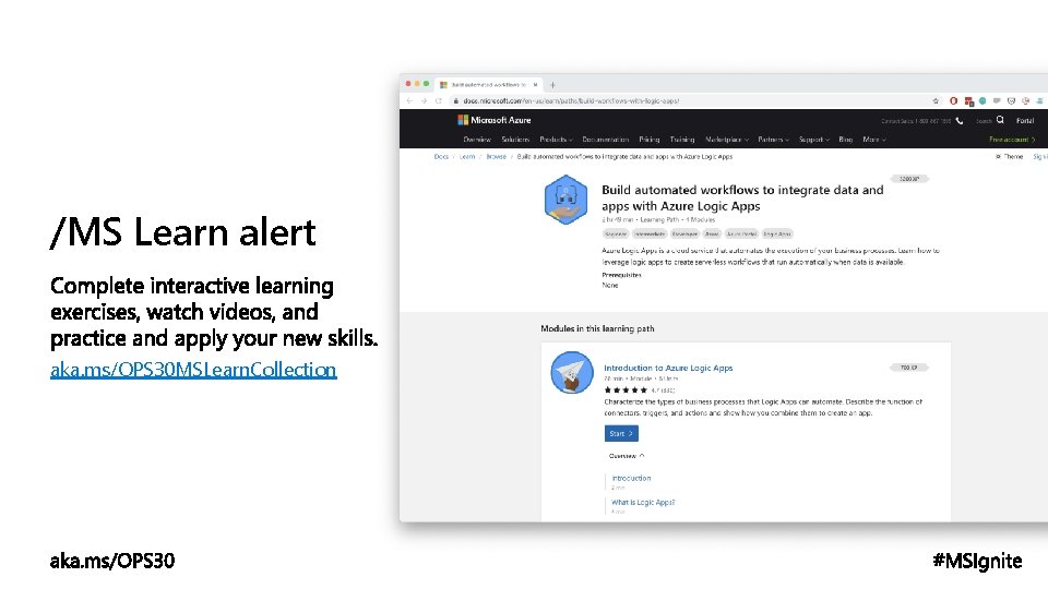 /MS Learn alert aka. ms/OPS 30 MSLearn. Collection 