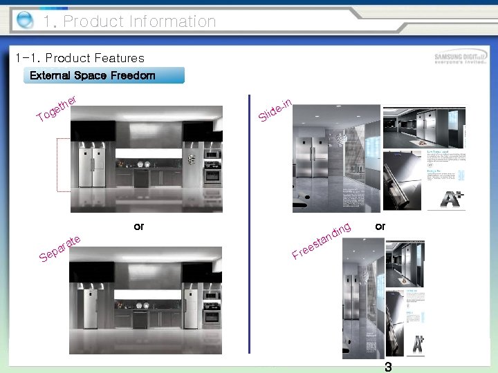 1. Product Information 1 -1. Product Features External Space Freedom r the e g