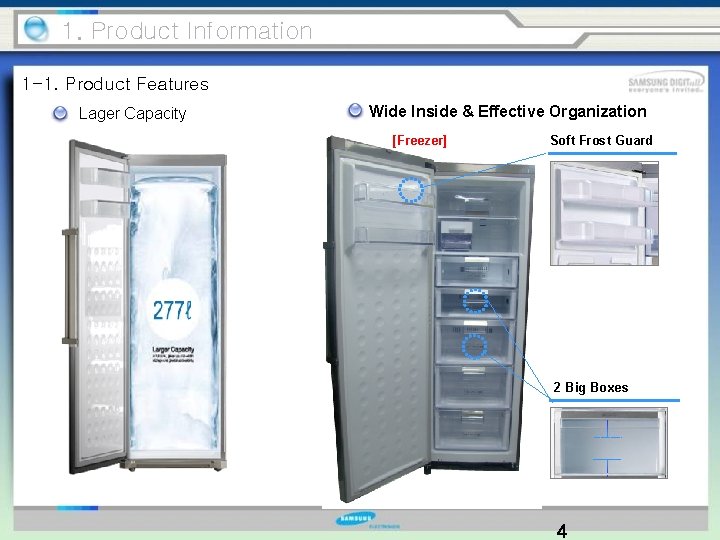 1. Product Information 1 -1. Product Features Lager Capacity Wide Inside & Effective Organization