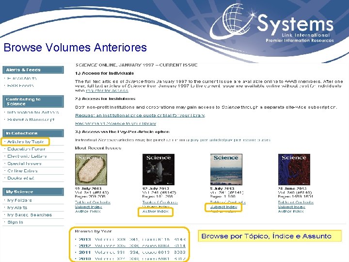 Browse Volumes Anteriores 