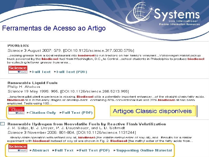 Ferramentas de Acesso ao Artigo 