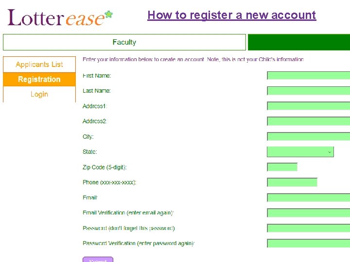 How to register a new account 