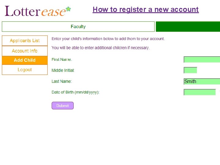 How to register a new account 