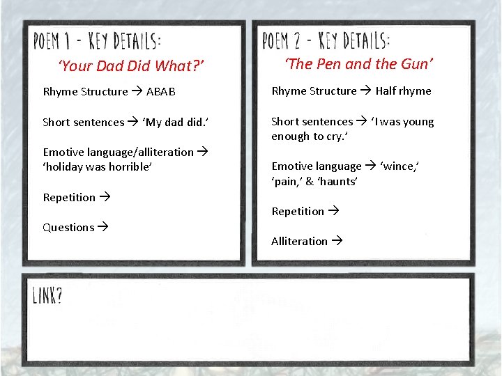 ‘Your Dad Did What? ’ ‘The Pen and the Gun’ Rhyme Structure ABAB Rhyme