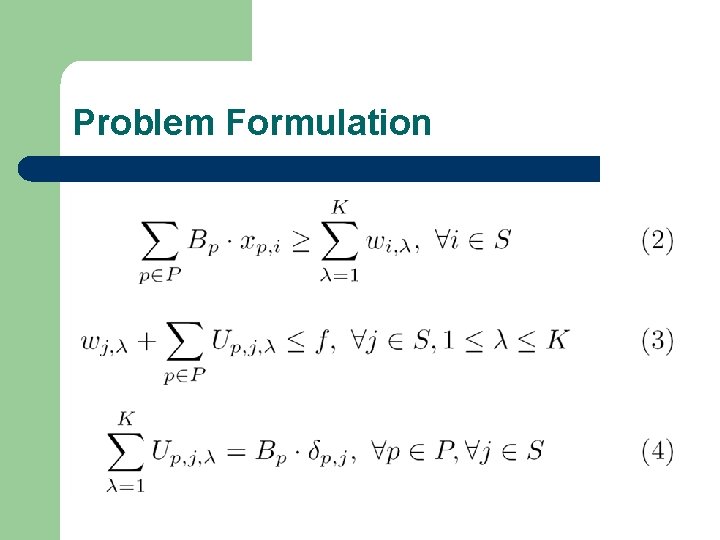 Problem Formulation 