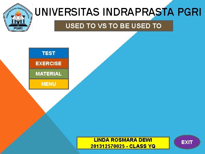 UNIVERSITAS INDRAPRASTA PGRI USED TO VS TO BE USED TO TEST EXERCISE MATERIAL MENU