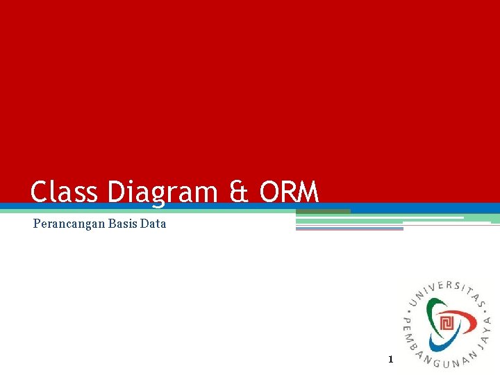 Class Diagram & ORM Perancangan Basis Data 1 