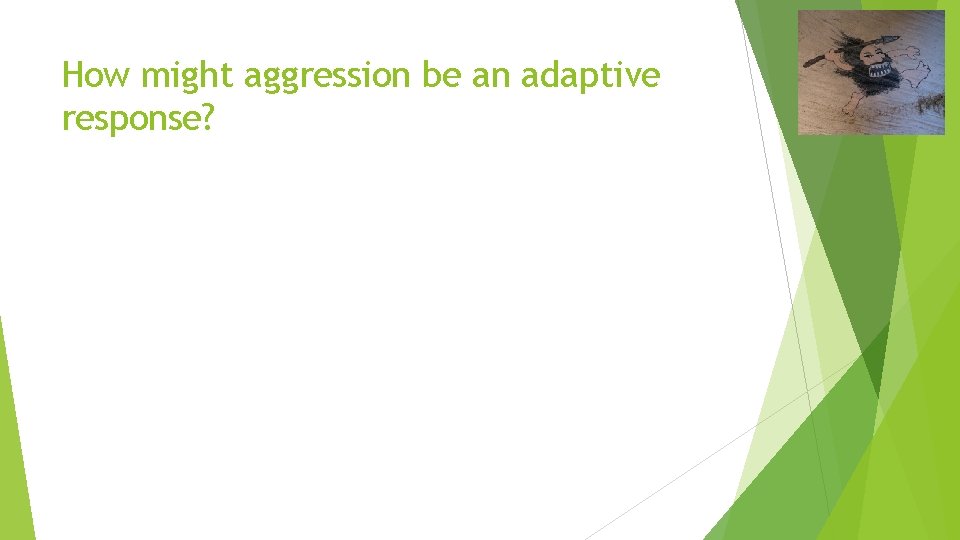 How might aggression be an adaptive response? 