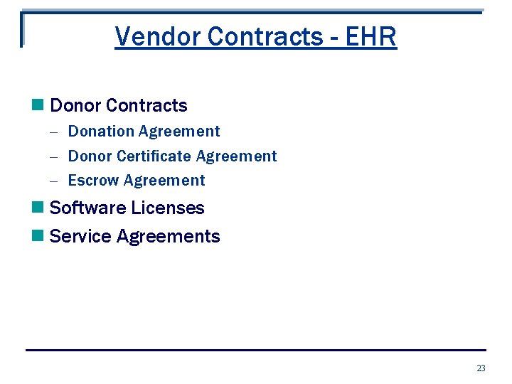 Vendor Contracts - EHR n Donor Contracts - Donation Agreement - Donor Certificate Agreement