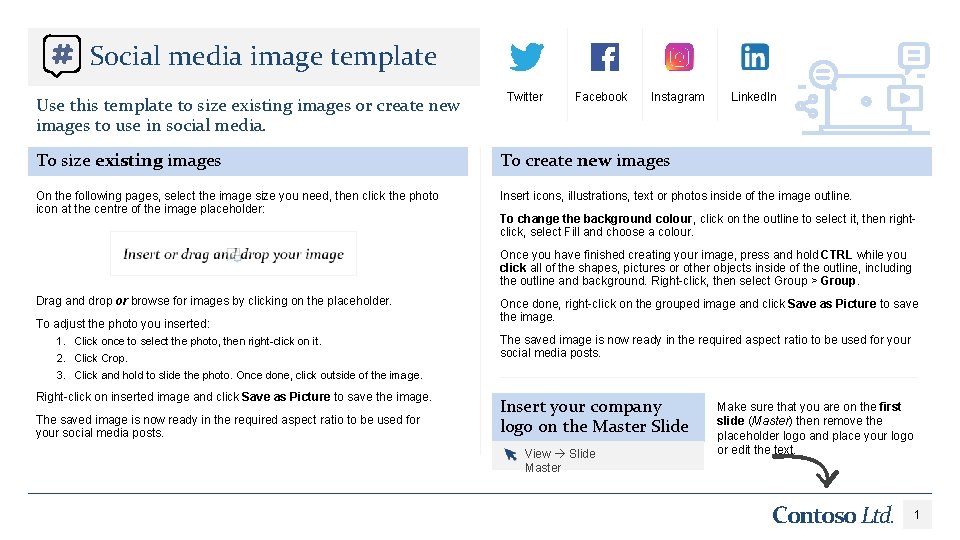Social media image template Use this template to size existing images or create new