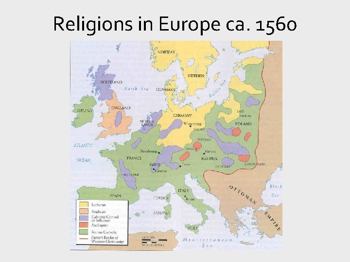 Religions in Europe ca. 1560 