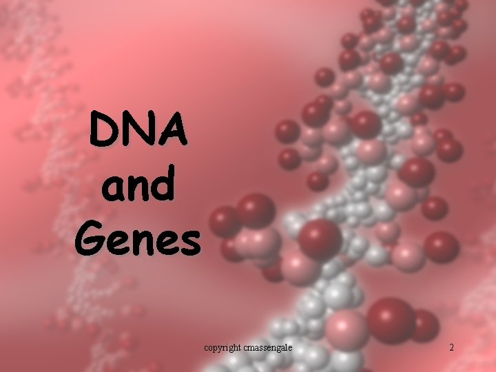DNA and Genes copyright cmassengale 2 