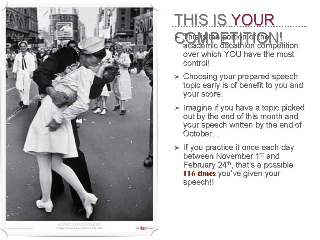 THIS IS YOUR ➤ This is the portion of the COMPETITION! academic decathlon competition