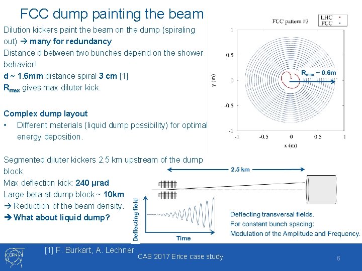 FCC dump painting the beam Dilution kickers paint the beam on the dump (spiraling