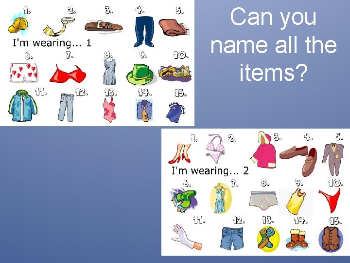 Can you name all the items? 