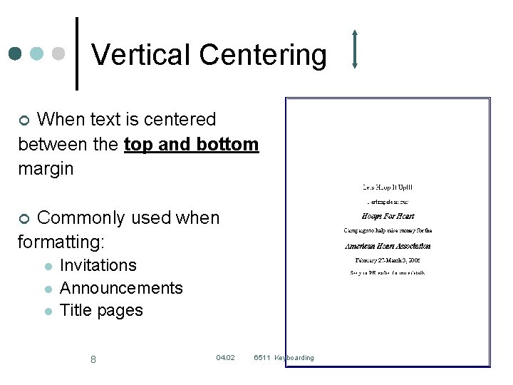 Centerlining Documents Document Processing Keyboarding Objective 4 02 Implement paragraph