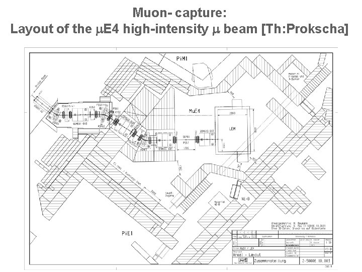 Muon- capture: Layout of the m. E 4 high-intensity m beam [Th: Prokscha] 