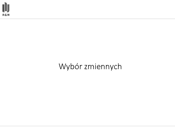 Wybór zmiennych 