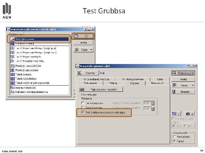 Test Grubbsa KISIM, WIMi. IP, AGH 99 