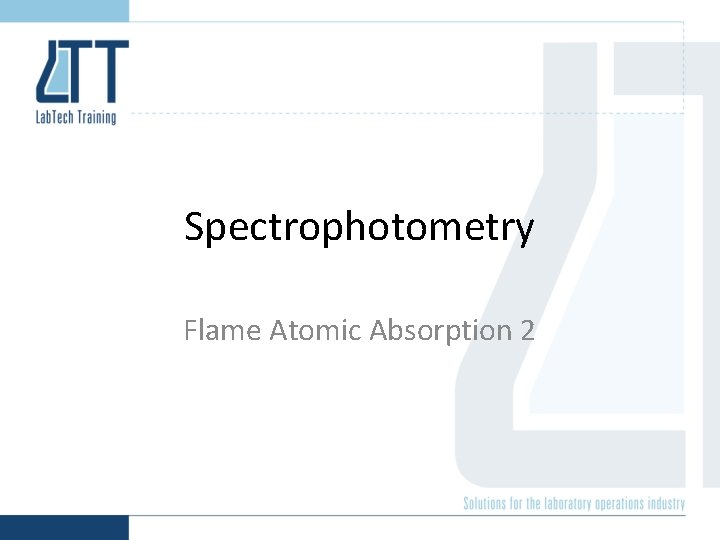 Spectrophotometry Flame Atomic Absorption 2 