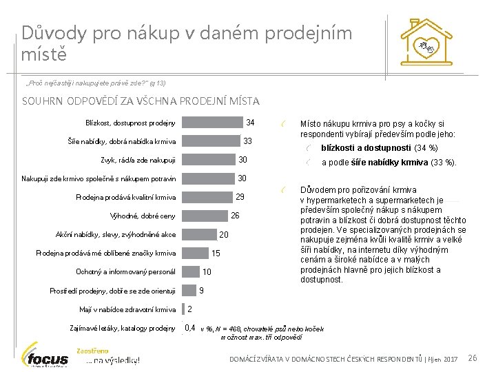 Důvody pro nákup v daném prodejním místě „Proč nejčastěji nakupujete právě zde? “ (q