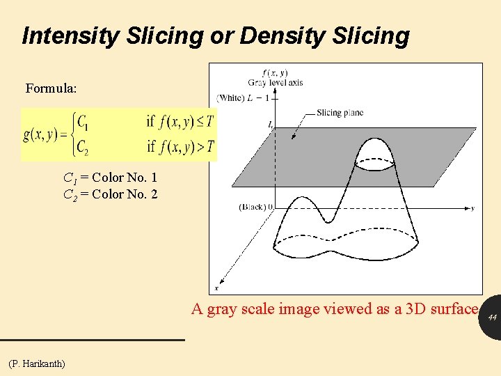 Intensity Slicing or Density Slicing Formula: C 1 = Color No. 1 C 2