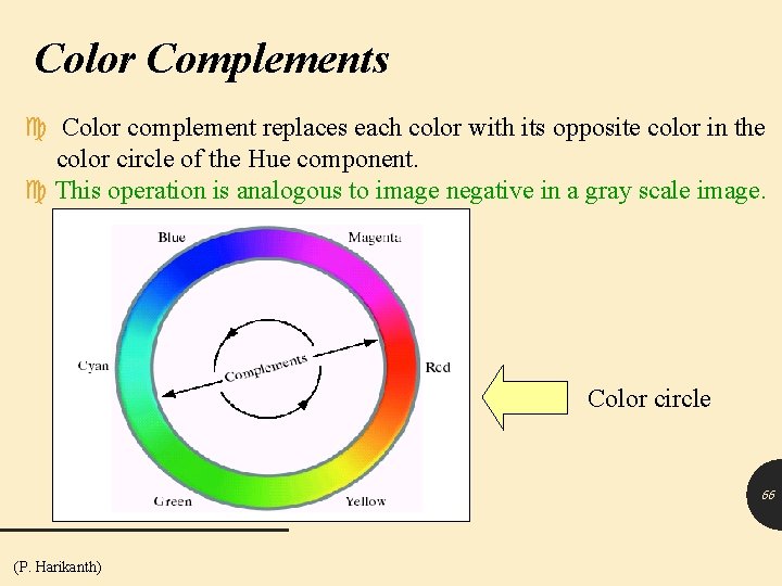 Color Complements Color complement replaces each color with its opposite color in the color