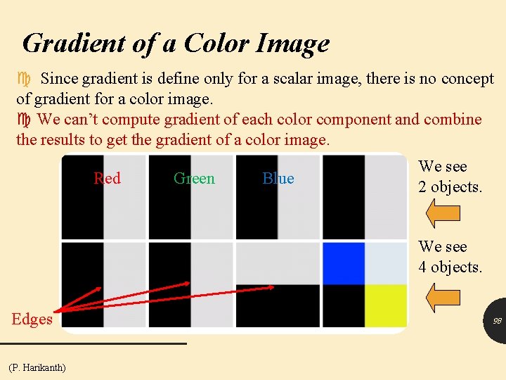 Gradient of a Color Image Since gradient is define only for a scalar image,