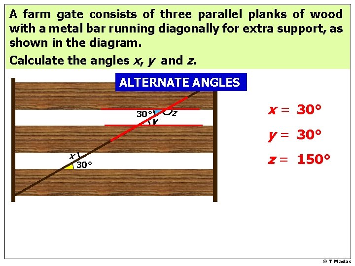 A farm gate consists of three parallel planks of wood with a metal bar