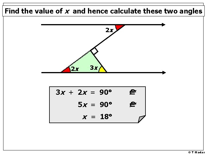 Find the value of x and hence calculate these two angles 2 x 3