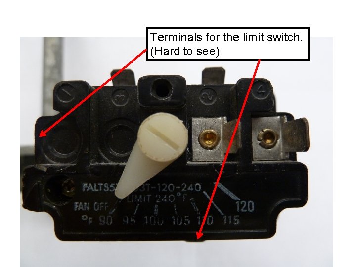 Terminals for the limit switch. (Hard to see) 