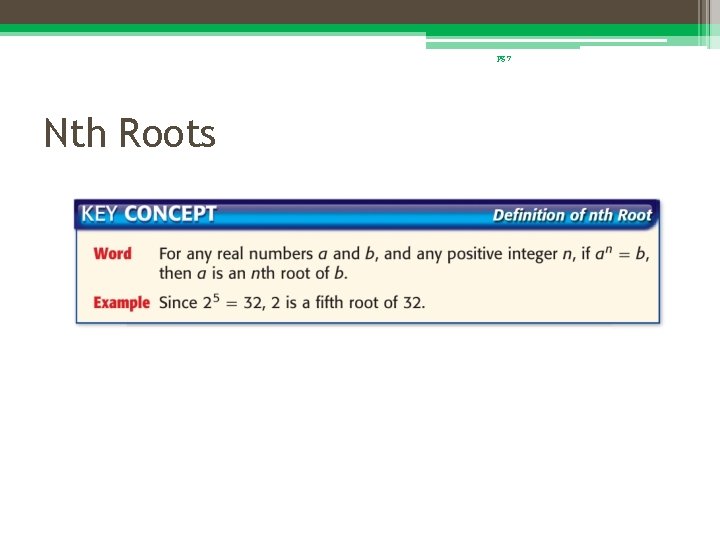 pg 7 Nth Roots 