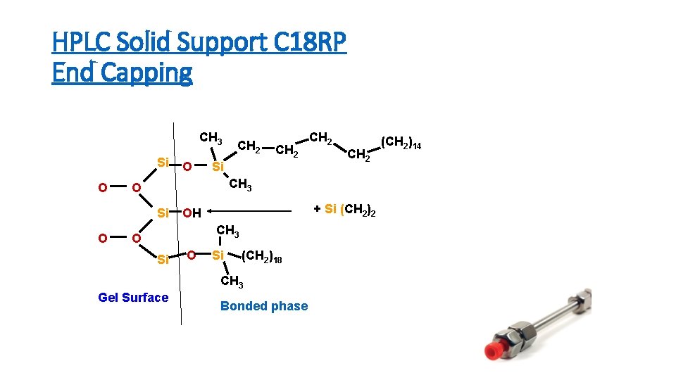HPLC Solid Support C 18 RP End Capping CH 3 Si O CH 2