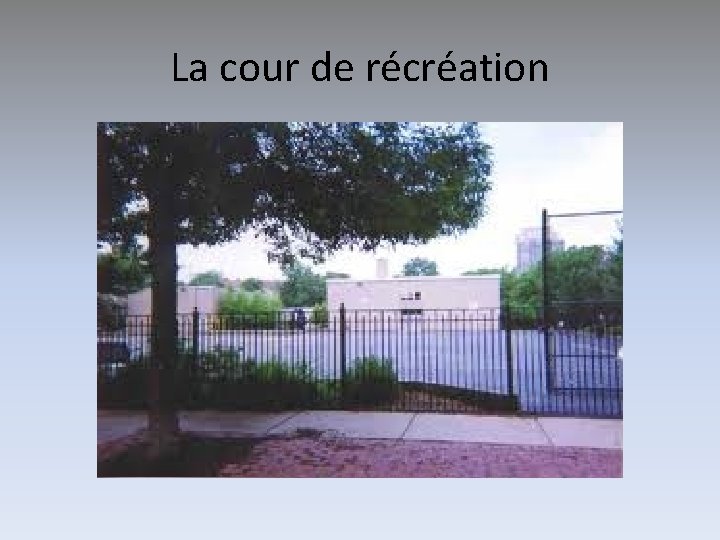 La cour de récréation 