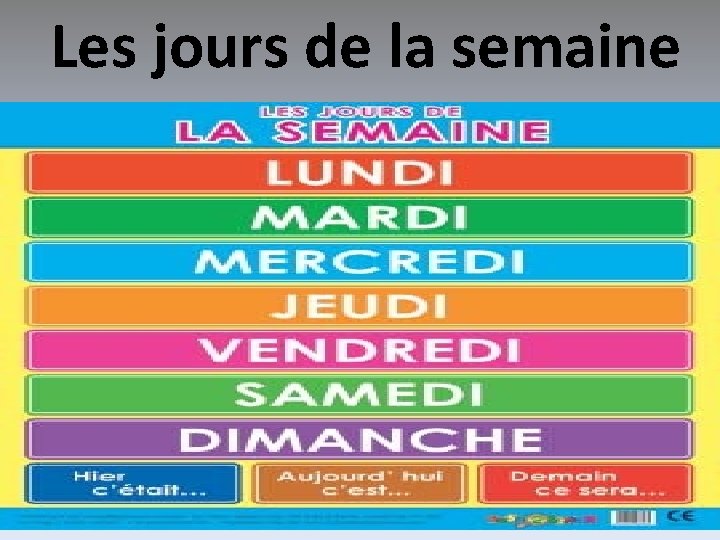 Les jours de la semaine 