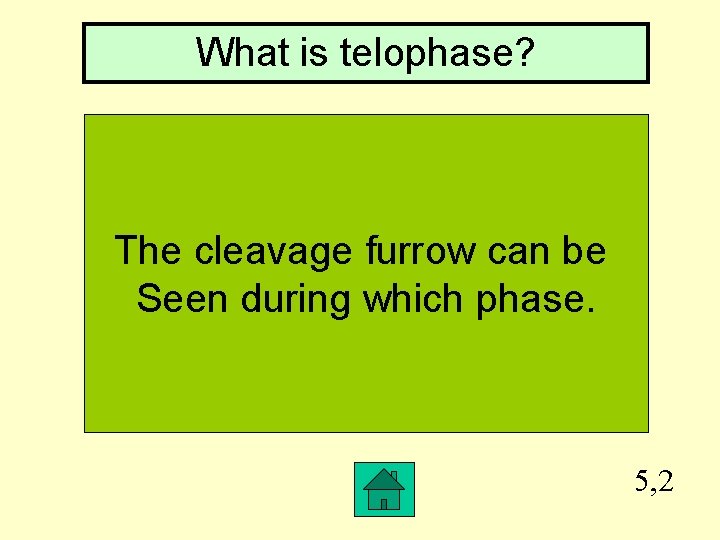 What is telophase? The cleavage furrow can be Seen during which phase. 5, 2