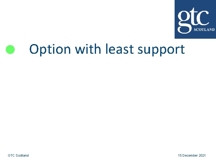 Option with least support GTC Scotland 15 December 2021 